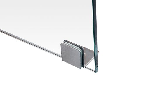 Frameless 10mm Glass Shower Screen 100 x 70cm Nickel Hinges/Brackets and Round Handle