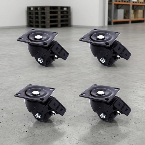 2.5 Inch Heavy Duty Nylon Castor Wheels Set of 4 with Brake