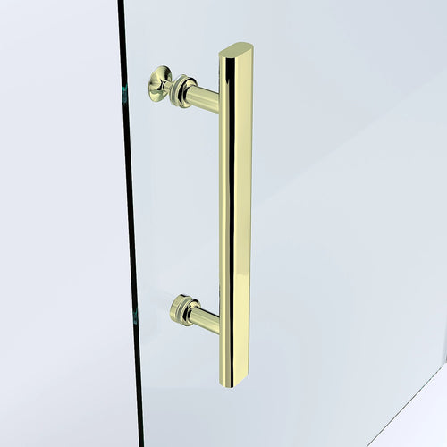 Adjustable 1000x900mm Sliding Door Glass Shower Screen in Gold with Shower Handle Style 2 - Gold