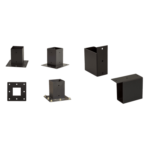 Roof Pergola Gazebo Shed Matte Black Steel Double Wall with Top Rafters Brackets DIY Kits