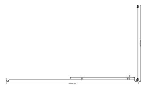 150mm Adjustable (1850x1010mm) Single Door Sliding Glass Shower Screen with Shower Handle Style 2 - Chrome