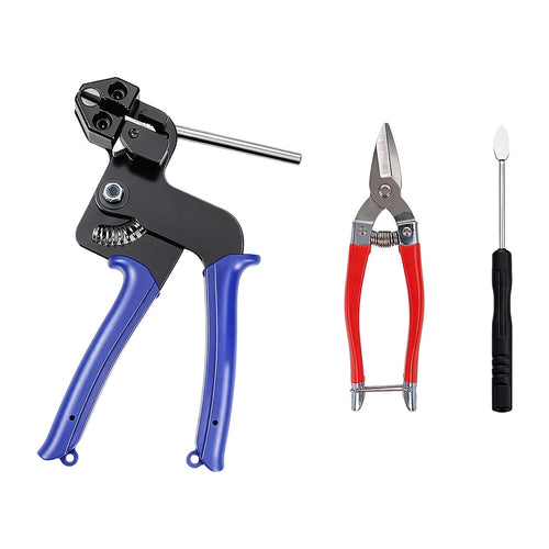 Cable Tie Gun Kit with 150 Stainless Steel Cable Ties & Tools
