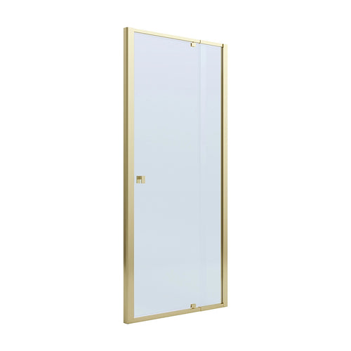 Adjustable Semi Frameless Shower Screen Front: (98~106)x195cm with Gold Hardware and No Side Return