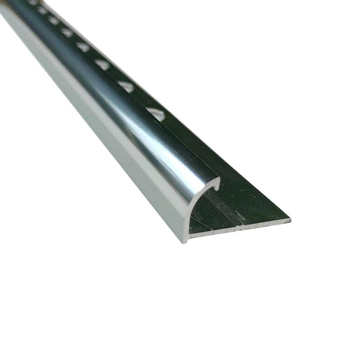 10 x Tile Trim Heavy Duty Round Edge Polished Aluminium  10mm 