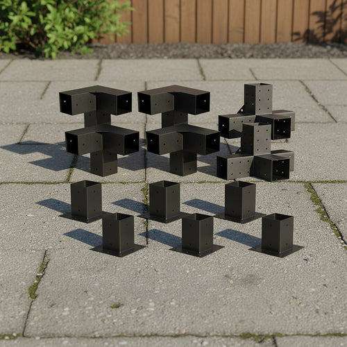 Pergola Kit with Matte Black Steel Brackets – Double - Heavy-Duty Outdoor DIY Hardware