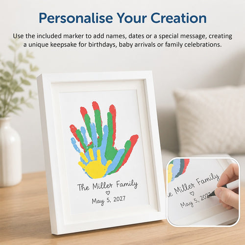 Baby Handprint Kit Family Keepsake Wood Frame DIY Gift Set