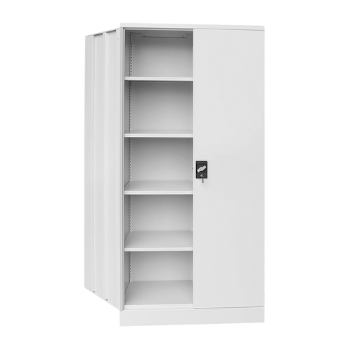 Two-Door Storage Locker Cabinet – Office, Gym & Shelf Unit with Secure Design in Grey