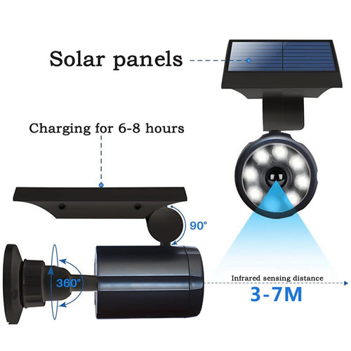 Solar Security Light with Motion Sensor & Camera-Style Design