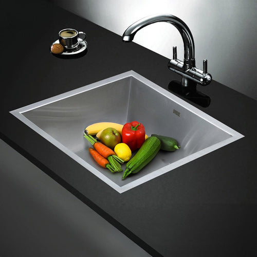 440x440mm Stainless Steel Handmade 1.0mm Sink with Waste in Stainless Steel Finish