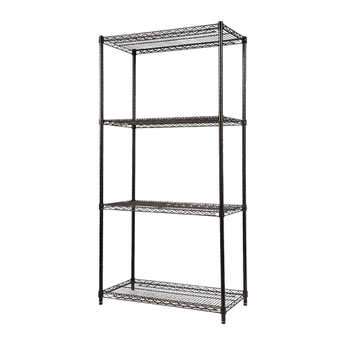 Modular Wire Storage Shelf 1200 x 450 x 1800mm Steel Shelving - Baking Black Technology