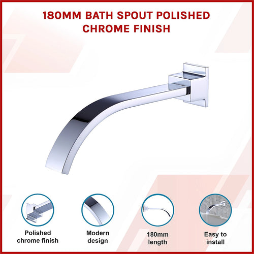 180mm Bath Spout Polished Chrome Finish