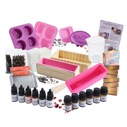 Deluxe DIY Soap Making Kit with Shea Butter & Glycerin Melt & Pour Soap Base, Moulds, Fragrance Oils & Colours