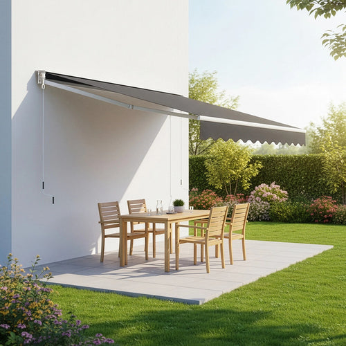 Outdoor Awning Grey - 3x2.5m Retractable Sunshade