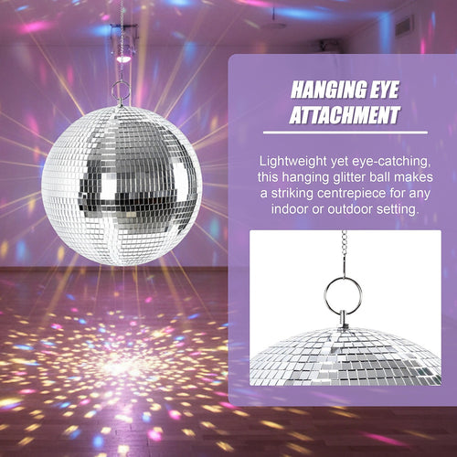 Silver Mirror Disco Ball – Hanging DJ Party Decor