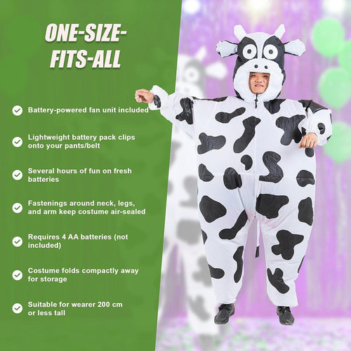 Cow Fancy Dress Inflatable Suit -Fan Operated Costume