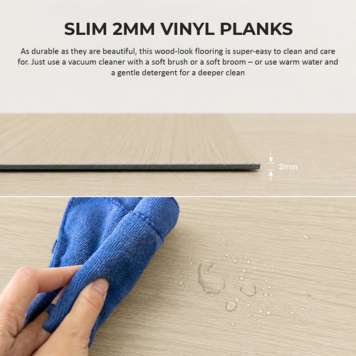 Self Adhesive Vinyl Floor Tiles Peel & Stick Flooring Light Grey Oak 16 Pack 2.3m²