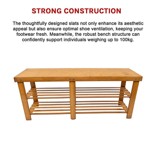 Bamboo Shoe Rack Wooden Bench Storage Organiser Cabinet Holder Stool
