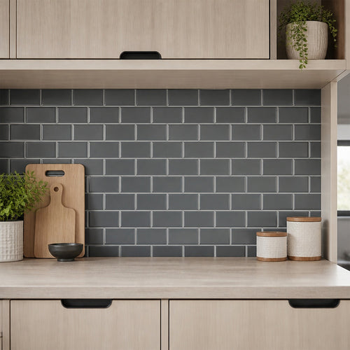 3D Peel-and-Stick Wall Tiles – Dark Grey Subway Design, 10 Sheets