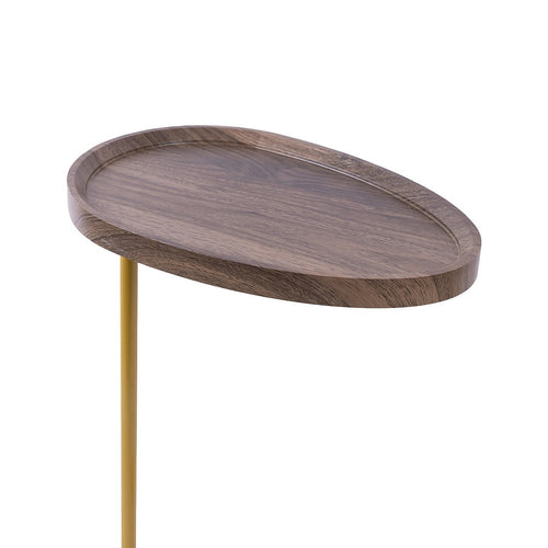Modern Oval Side Table with Gold Base – Stylish Sofa End Table