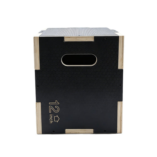 3 in 1 Wooden Plyometric Jump Box 16 14 12 Inch Anti-Slip Plyo Box for Home Gym, CrossFit & Fitness Training