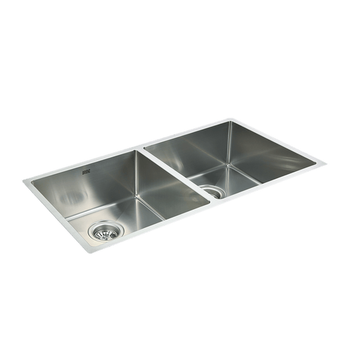 1.0mm Handmade Double Stainless Steel Sink with Waste - 865x440mm