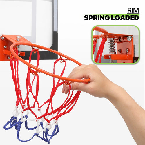 Indoor Mini Basketball Hoop Set – Door-Mounted Backboard Kit with Durable Ring & Mini Ball for Home Play