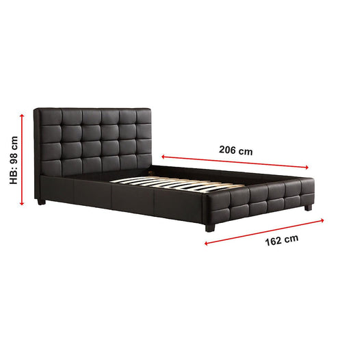 Queen Black PU Leather Deluxe Bed Frame