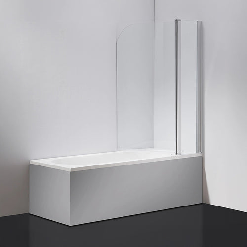 180° CHROME Pivot Door 6mm Safety Glass Bath Shower Screen By Della Francesca - 120 x 140cm