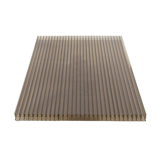  Polycarbonate Roofing Sheets Tinted Bronze UV Roof 1050x2100mm; 16mm 5 Pack