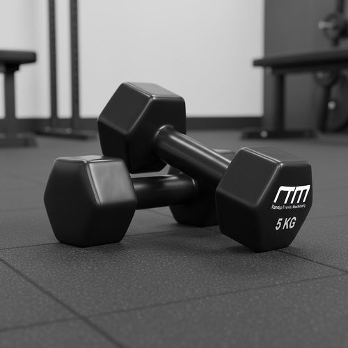 5kg PVC Coated Dumbbell Pair Hand Weights for Home Fitness Training