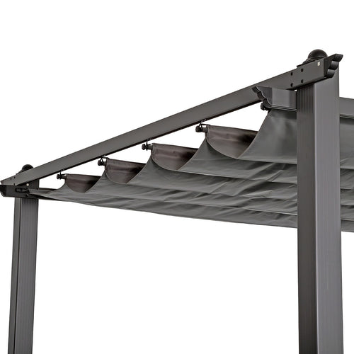 3x4M Aluminium Retractable Pergola Marquee with Slanted Roof – Garden Patio Canopy