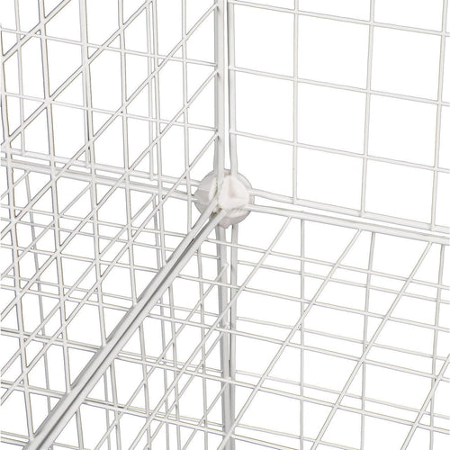 12 Cube Wire Grid Organiser Bookcase Storage Cabinet Wardrobe Closet White
