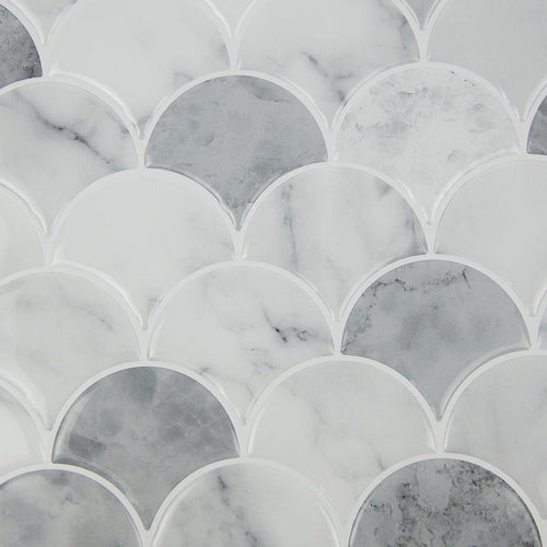 Tiles 3D Peel and Stick Wall Tile  Fish Scale Mosaic 10 Sheets