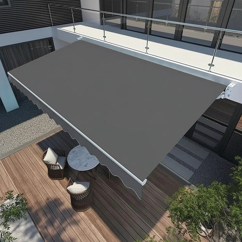 Automatic Retractable Awning 5x2.5m - Grey Outdoor Wall Sunshade