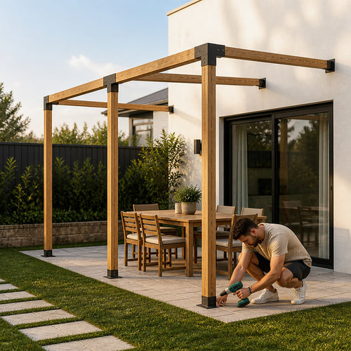 DIY Pergola Kit – Double Wall Mount Set with Brackets