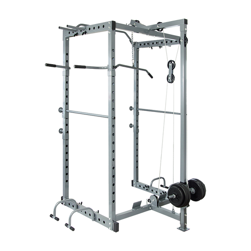 Power Rack Squat Cage with Lat Pulldown – Home Gym Fitness Stands for Strength Training