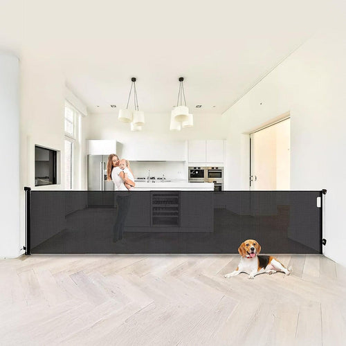 Retractable Baby Safety Fence Pet Stair Gate Barrier for Kids Dog Cat 3M