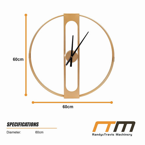 Gold Clover Metal Wall Clock