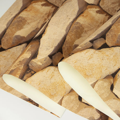 Rock Brick Wallpaper – Rustic 3D Stone Look Vinyl Roll