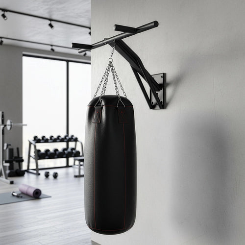 Wall Mounted Pull Up Bar 2 IN 1 Pull Up Dip Bar Station Outdoor Strength Training Home Gym