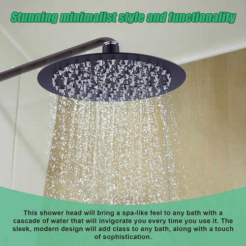 200mm Shower Head Round 304SS Electroplated Matte Black Finish