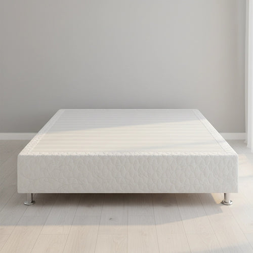 Queen Bed Base with Slats & Cover – Sturdy Ensemble Frame