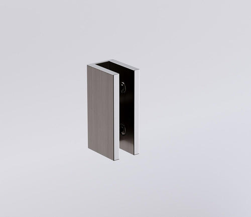 110x90cm Corner Frameless Shower Screen with Gunmetal Brackets and SS Hinges, Square Knob Handle