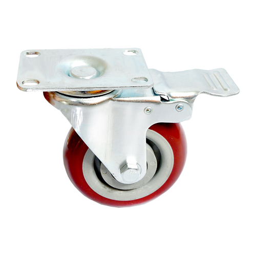4 x 4" Heavy Duty PU Swivel Castor Wheels With Brake