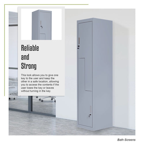 Multipurpose Locker – Grey Dual L-Shaped Door with Standard Lock with 2 Keys