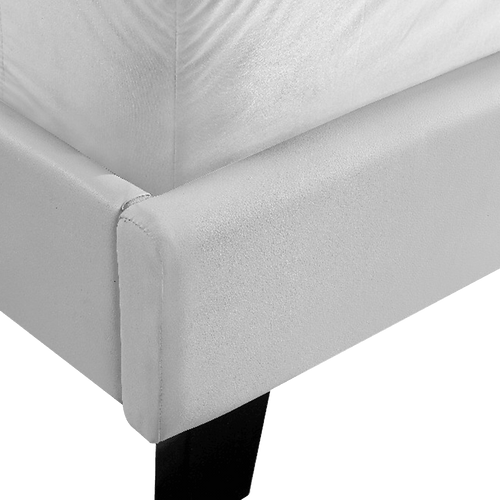 King Bed Frame White PU Leather