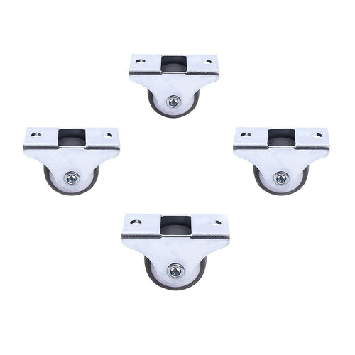 Mini Fixed Caster Wheels Rubber Low Profile Set of 4