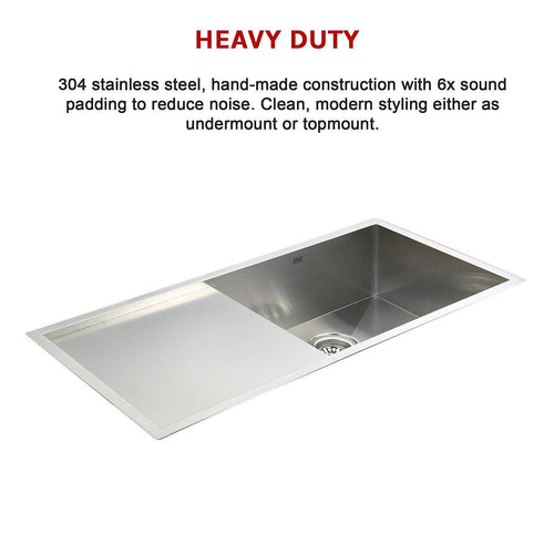 960x450mm Stainless Steel Single Bowl Sink with Round Waste