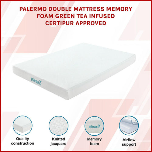 Palermo Double Mattress Memory Foam Green Tea Infused CertiPUR Approved