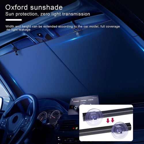 Retractable Car Windshield Sunshade – Telescopic UV Sun Visor for Front Window
